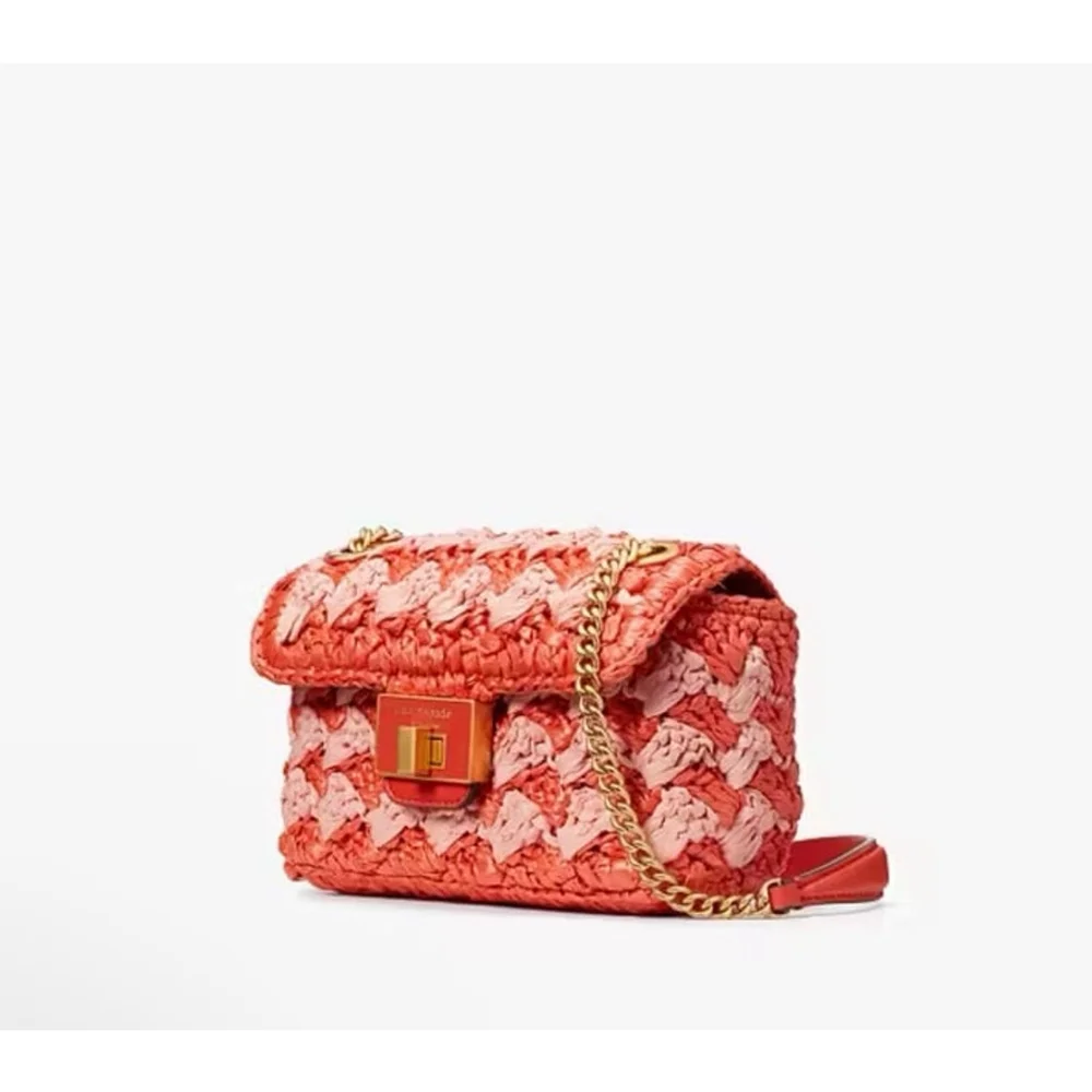 Kate spade Evelyn Striped Crochet Raffia Small Shoulder Crossbody